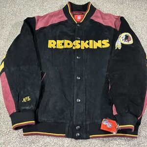 Washington Redskins Leather Jacket Suede New With Tags Vtg Zip Up Jacket XXL